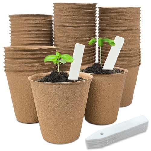 40Pcs 3.15 Inch Peat Pots, Biodegradable Eco-Friendly Round Plant Seedling St...