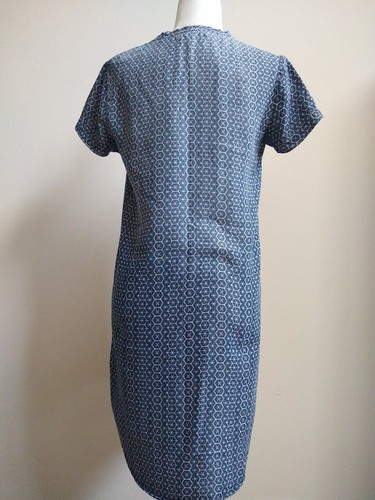 Anthropologie Cloth & Stone Sz XS Blue Justine Print Denim Look Tunic Dress - Picture 6 of 11
