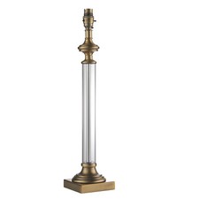 Image of Table Lamp - Antique Brass & Clear Glass - 10W LED E27 - Bedside Light Base Only
