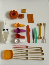 Vintage Lot of Tupperware Gadgets Cookie Cutters, Piece O Cake Slicer Tongs 