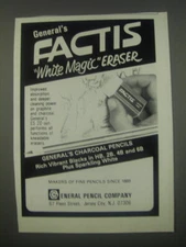1991 General Pencil Company Factis White Magic Eraser Advertisement