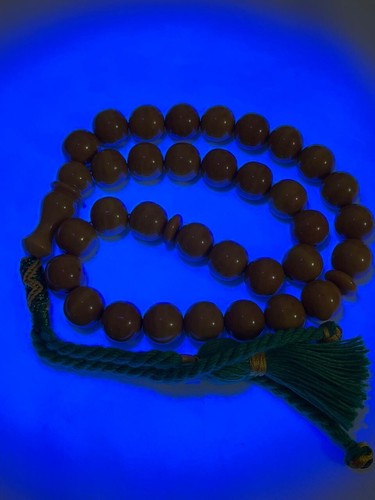 Genuine Antique Germany Cherry Amber 33 سبحة مسكي خام الماني أنتيك خراطة أفغاني - Picture 18 of 24