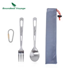 Camping Cutlery Set Titanium Knife Spork Spoon Fork Outdoor Small Flatware Set