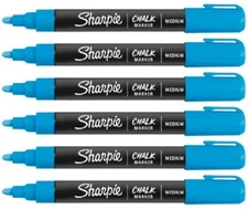 Sharpie  Chalk Markers Blue  Medium Tip Wet Erase 6 Markers New