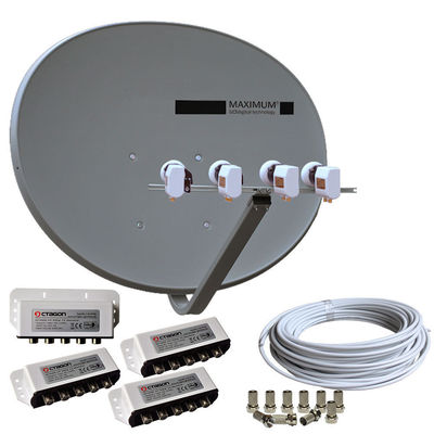 RUSSISCHE voreingestellte 4-TV Sat Komplett Anlage MAXIMUM Multifeed HDTV QUAD