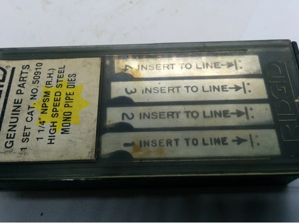 Troqueles monotubo RIDGID 50910, 1 1/4" NPSM, DIESTRO, ACERO DE ALTA VELOCIDAD, PAQUETE DE 4 PIEZAS, NUEVO EN CAJA Foto 3 de 3