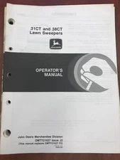 John Deere Operators Manual 31CT & 38CT Lawn Sweepers #OMTY21627 
