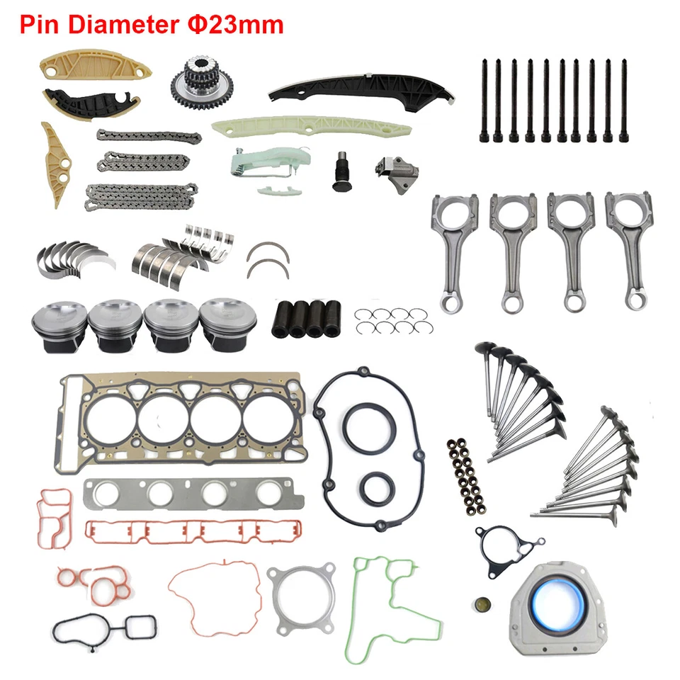 Fits 2.0 TFSI Audi VW A4 Jetta CCTA CAW Pistons 23mm Engine Overhaul Rebuild Kit — 第 4/4 张图片