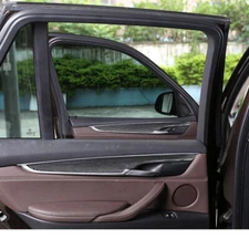 4pcs Real Carbon Fiber Interior Door Panel Overlay Trim Fit For BMW X5 2014-2019