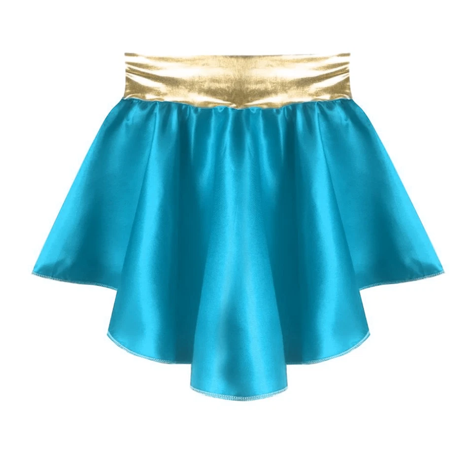 SUPER HERO Woman Supergirl SATIN & GOLD SKIRT Womens Fancy Dress Costume - Image 2 of 4