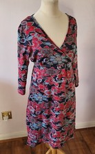 Mantaray Debenhams Dress, faux wrap top, cotton, floral, ladies 12, fit & flare
