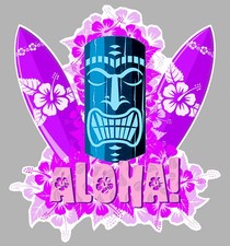 GWADA TIKI SURF ALOHA TAHITI VW DUB 15cmX13cm AUTOCOLLANT STICKER (GA074).