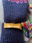 girls vintage hat and gloves navy colorful bird made in phillipines — photo 4