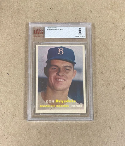1957 Topps Don Drysdale RC #18 Dodgers Hof'er BVG 6 $299.99