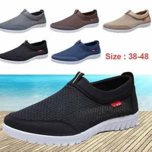 Fashion-Men-039-s-Breathable-Mesh-Shoes-Casual-Slip-On-Loafers-Walking-Flat-Sneakers