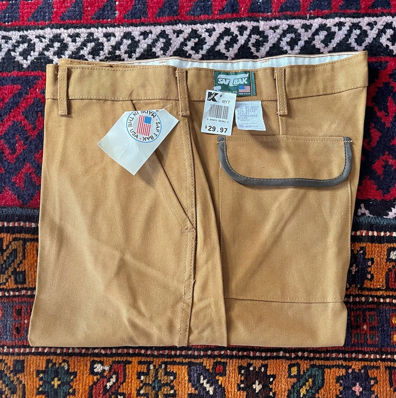 Vintage 80s 90s SafTbak Hunting Pants USA Made Workwear Double Knee Size 40x32