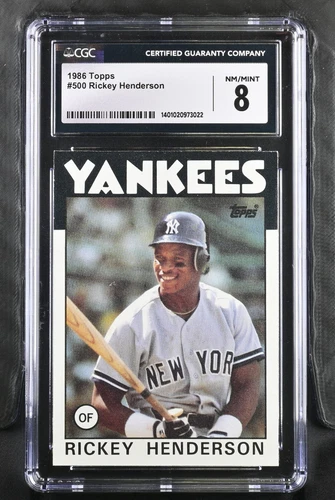 1986 Topps #500 Rickey Henderson CGC 8 (Near Mint to Mint)