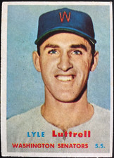 1957 Topps #386 LYLE LUTTRELL Washington Senators MLB baseball card EX+