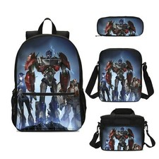 Transformers Optimus Prime Mochila Escolar Grande Refrigerador Bolsa de Almuerzo Pluma Bolsa Lote