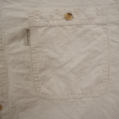 Columbia Shirt Mens 2XL XXL Beige Button Short Sleeve Floral Palm Print Hiking - Picture 5 of 15
