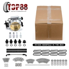 Silver 92mm Intake Manifold w/ Fuel Rails for Pontiac Chevy LS1 LS2 LS6