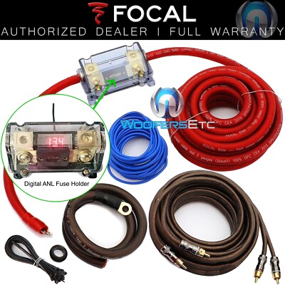 FOCAL EK35 2 GAUGE 100% OXYGEN FREE COPPER INSTALL POWER AMPLIFIER WIRE AMP KIT