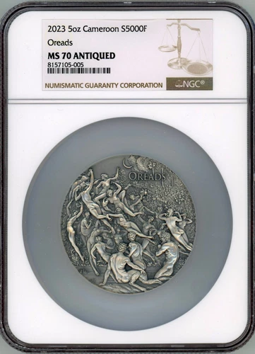 2023 Cameroon 5 oz Silver Coin Celestial Beauty The Oreads NGC 70