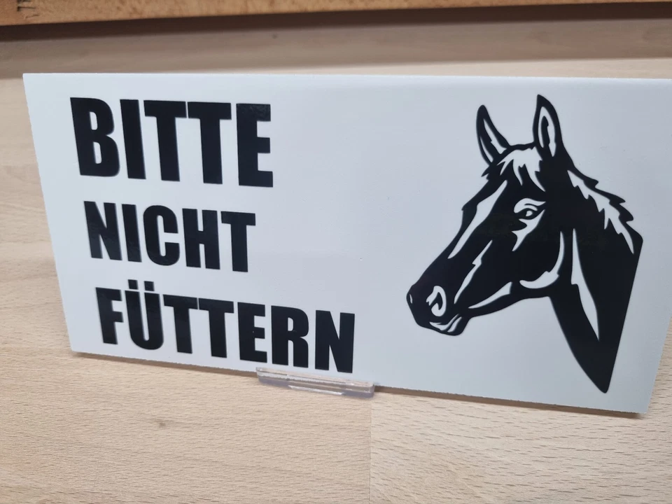 Bitte Nicht Füttern Pferd Schild Schilder PVC Hartschaum Hof Weiss Hof Weide - Bild 2 von 3
