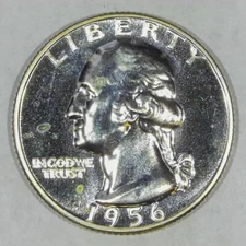 ***VINTAGE AMERICAN SILVER COIN***1956 PROOF Washington Quarter Y731