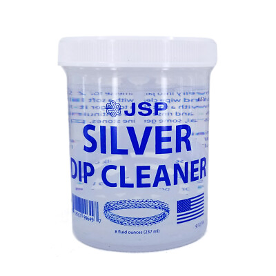 8oz Sterling Silver Dip Jewelry Cleaner Tarnish Remover Solution Scratch  Brush