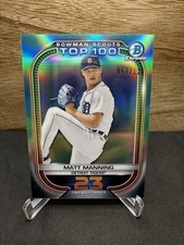 2021 Bowman Bowman Scouts Top 100 Aqua Refractor /125 Matt Manning #BTP-23 RC
