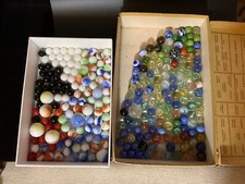 Lot Of 259 Vintage Marble Marbles Collection Cats Eye, swirls, peewees