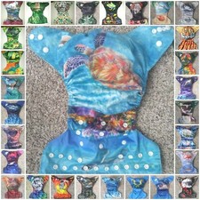 U PICK 3 - WILD TUSHIES CLOTH DIAPERS - Unicorn TURTLE Tiger SHARK Moose ORCA  