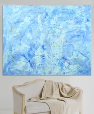 Pollock/Richter style Professional Painting 80”X62” Abstract Modern XL