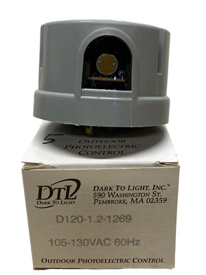 DARK TO LIGHT DTL DARK-TO-LIGHT Outdoor Photoelectric Control 105-130VAC 1000W X 1800VA