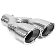 Exhaust Tip Trim Pipe Tail Double For Skoda Octavia Fabia Superb Rapid Karoq