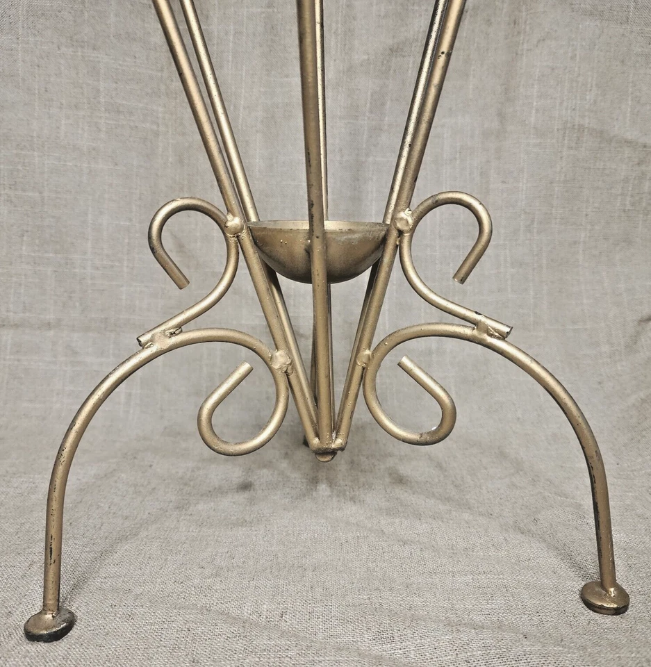 Винтажная позолоченная металлическая подставка для зонта в форме ар-деко? Cottagecore - Изображение 2 из 4