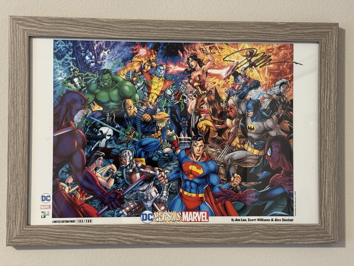 Dc Vs Marvel Print Signed By Jim Lee 103/200 Framed | eBay