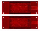 2PC (Left and Right) 12V 12 LED Low Profile Submersible Rectangle Trailer Lights