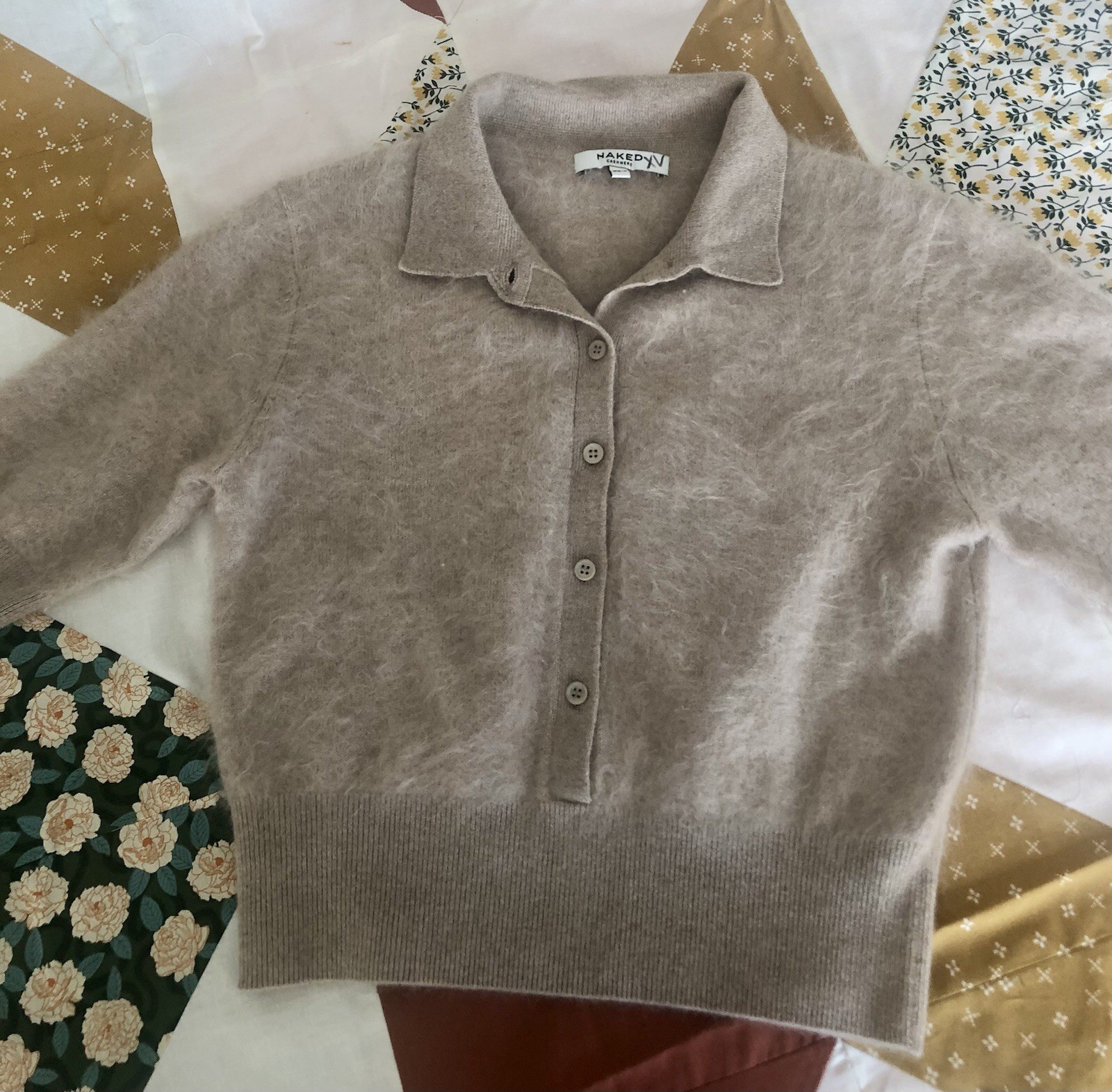 NAKED CASHMERE  MAISIE BRUSHED CASHMERE COLLARED SWEATER In Dune Size XS / Small