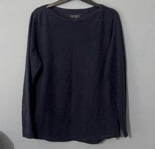 Women’s Fatface Long Sleeve T Shirt. Uk Size 16. Navy. Organic Cotton.