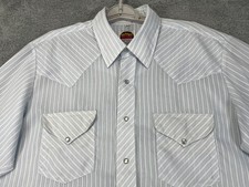 Miller Western Shirt Mens 17-35 Pearl Snap LS Paper Thin USA Made True VTG