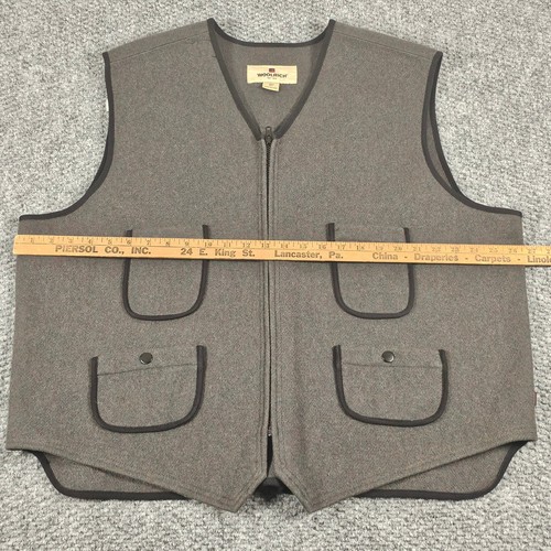 Woolrich Mens 2XL Vest Full Zip Gray Wool Blend Hunting Utility Pockets - Picture 6 of 9
