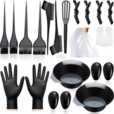 NOUSV 20 Pcs Hair Dye Brush and Bowl Set, Coloring Kit, 20PCS, Black