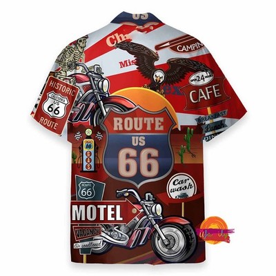 Historic US Route 66 Skull Roam Around Route Hawaiian Shirt