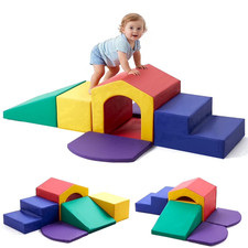 6Pcs Soft Climbing Toys for Toddlers PU Leather Gym Climb and Crawl Play Set for