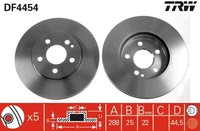 2X Bremsscheibe TRW DF4454 FüR Klasse Mercedes W245 W169 Sports Tourer 200 CDI