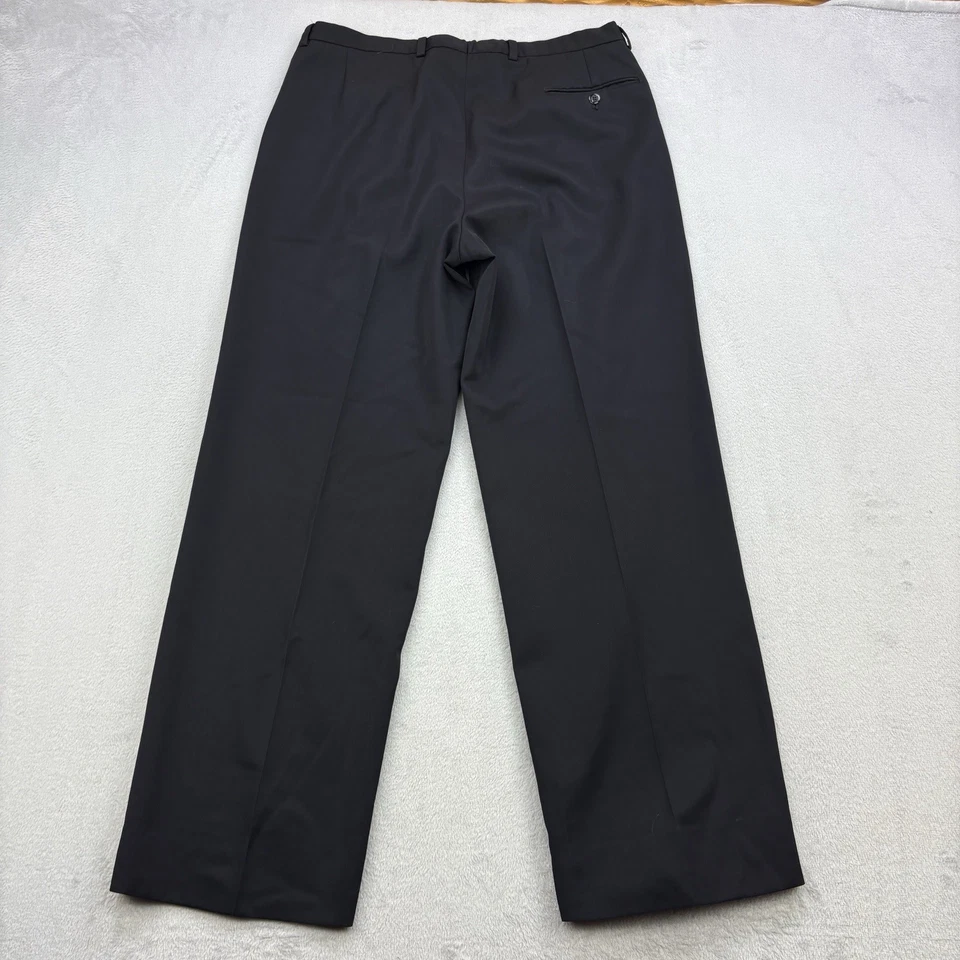 Pantalones de vestir Giorgio Armani para hombre 36x30 negros mani plisados de lujo Italia Foto 4 de 4