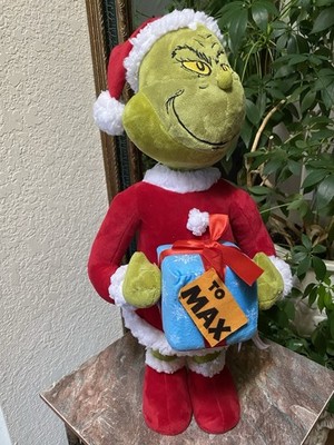 Gemmy Dr Seuss Grinch In Santa Suit W/ Present 22 Holiday Christmas Greeter 2022
