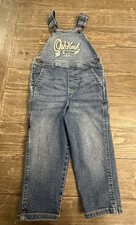 OshKosh B'gosh Blue Denim Overalls Vestbak Unisex Kids Size 3t Cargo Pockets